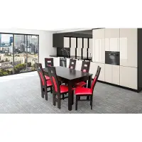 AEA Komplett Set Esstisch + 6 Stühle Esszimmer Set Ess Gruppe Holz Tisch Tische 7tlg