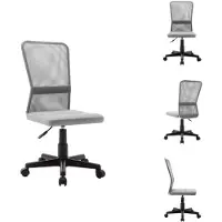 vidaXL Kantoelstoel, grijs, 44x52x100 cm, netstof - Kantoelstoelen