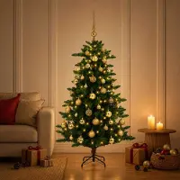 vidaXL Artificial Christmas Tree with Bauble 120 cm 150 LED's Warmwit