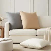 vidaXL Kussensloop 2 st HEERLEN Crèmekleurig 70 x 70 cm Stof