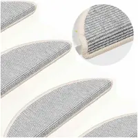vidaXL Trapmatten 15 st 56x17x3 cm Zilver Halfrond