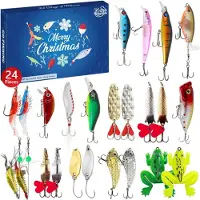 Sonstiges Adventskalender 2024, "Angel" heren set, Deluxe roofvisvisser, 24 dagen countdown met kunstaas