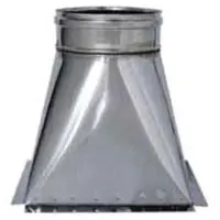Briconess RVS trechter, type Aisi 304, enkelwandig, dikte 0,6 mm - afmetingen 200x200 mm - diameter 200 mm - hoogte 330h.