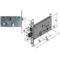 Welka Inbraakwerende insteekslotset voor bandstangslot en schuifgrendel, afmetingen: 78 mm (breedte) x 136 mm (hoogte) - 70 mm (breedte van de plaat) (artikelnummer: 13670010)