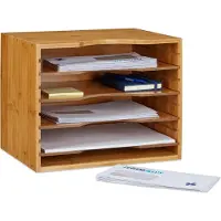Northix Bamboe organizer, opbergsysteem, bureau, documentenopslag, archiveringssysteem, houder, standaard, kantoor