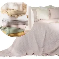 MARKIZETA HOME Roze Decoratieve Sprei met Ruche 170x210 cm - Veel Kleuren