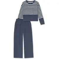 Schiesser Pyjama ' Casual Nightwear ' blauw / natuurwit