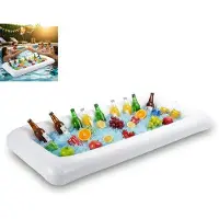 OEM PVC-drankbakhouder - drijvende drankhouder - PVC - 134x64 cm - Ideaal voor zwembadfeestjes, barbecue's en stranddagen - Wit