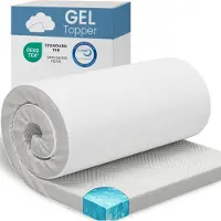 Aktiv shop GmbH ELONEO Gel Topper, 180x200 cm, matrasbeschermer gemaakt van 5 cm dik gel-traagschuim, met een ademende 3D-netstof hoes. Comfortabele matrasbeschermer voor het bed