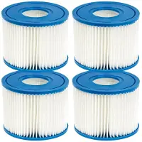 Merkloos Zwembadfiltersysteem, set van 4 - Geschikt voor Intex PureSpa type S1 - Bestway type VII 58283E - Cartridge voor 29001E - Gemakkelijk te reinigen - Gemaakt van hoogwaardige materialen - Filterpatronen