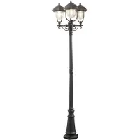 Konstsmide Romantische 3-lichts lantaarn PARMA, zwart dimbaar, zwart, Aluminium, Landelijk