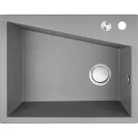 Laveo BADLAND BADLAND Spoelbak, granietspoelbak, enkele spoelbak, GRENADA 48x60, grijs | Inclusief sifon!