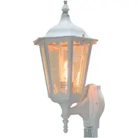 Konstsmide Wandlamp buiten met bewegingssensor FIRENZE, wit / opaal, Aluminium, Landelijk