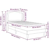 vidaXL Bedframe met hoofdeinde, zwart, 90 x 190 cm, kunstleer