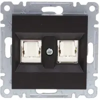Hager lumina dubbele data-aansluiting RJ45, categorie 5e, UTP, zwart, model WL2123