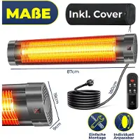Kesser Terrasverwarmer Infrarood Verwarming Wandmontage en 3 Warmtestanden voor Binnen en buiten