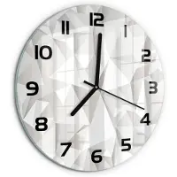 Tulup Wandklok - Abstracte achtergrond Wandklok Glas Met Motief - fi30 cm - Wit Decoratieve Glazen Klok - Zwarte handen - Ronde Klok - Gekleurde Glazen Klok - Glazen Klok Met Print