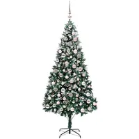 vidaXL Kunstkerstboom Groen 210 cm PVC en Staal en Kunststof