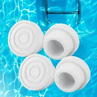 Merkloos Pool Ladder Bumpers Pad 4 Stuks, Rubber, Wit, Duurzaam, Corrosiebestendig, voor Zwembad
