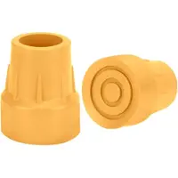 Merkloos Rubber doppen 25 mm, 2 stuks, antislip, voor stoelen, loopstokken, rollators, geel