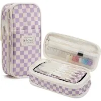 Merkloos Lila Pencil Case, Uitbreidbaar Etui, 23x11x3.8 cm, Schrijfwaren Organizer, voor School