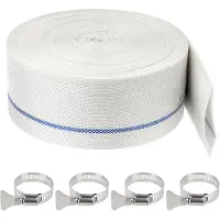 Merkloos Solidchoice - Platte Slang 20 m met 4 Klemmen voor Tuin en Vuilwaterpompen