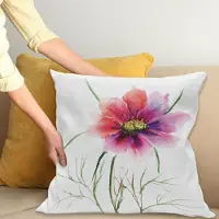 Abakuhaus Aquarel Kussenhoes, Blumenblüte Kunst, Kussenhoes met Ritssluiting en Dubbelzijdige Print, 50 x 50 cm, Donkergroen Fuchsienfarben Rood