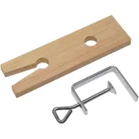 Merkloos Omgoods - Houten Bench Pin met V-Sleuf en Klem voor Werkbank