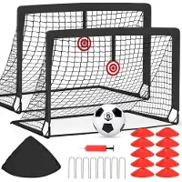 Merkloos Voetbalgoal 120 x 90 cm, fiberglas palen, voor kinderen, voor de tuin