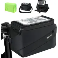Merkloos Fietstas 6.5 L, zwart, waterdicht, voor E-bike, met stuuradapter