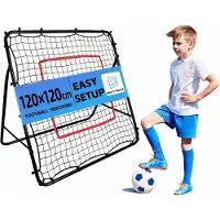 Merkloos Voetbalrebounder 100x100 cm, voor tuin, vouwbaar design, kickback net voor kinderen