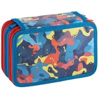 Merkloos Solidchoice - Pennen Etui met 3 Compartimenten in Camouflage