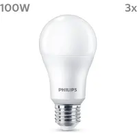 Philips LED Lamp Mat - 100 W - E27 - Warmwit licht - 3 stuks