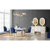 AEA Esszimmer Set Esstisch + 6x Stühle + Sideboard Essgruppen 8 tlg