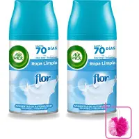 Air Wick 2 x - Luchtverfrisser Navulling - Bloem & Fris - Automatische Spray - 250 ml - Bulkverpakking - Luchtverfrisser bloem en fris - Douchemop - Geur in huis