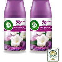 Air Wick 2 x - Luchtverfrisser Navulling - Maan Lelie - Automatische Spray - 250 ml - Wasstrips - Maan Lelie - Luchtverfrisser - Geur - Essentiële Oliën - Geurverspreiding