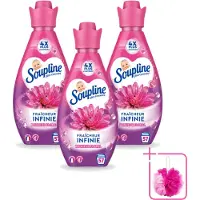 Soupline 3 x – Wasverzachter – Infinite Freshness Floral Happiness – 800 ml - Bulkverpakking - Wasverzachter - Douchemop - Frisheid