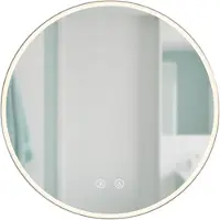 Relaxdays Badspiegel, LED-spiegel met dimfunctie, 3 lichtstanden, anti-condens, IP44, ronde spiegel voor de badkamer, diameter: 70 cm, glas