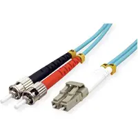 Value LWL-kabel 50/125µm OM3, LC/ST, LSOH, turquoise, 3 meter