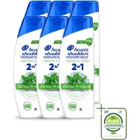 Head & shoulders 6 x 2-in-1 Menthol Fresh anti-roos shampoo, 300 ml - grootverpakking - 6 stuks