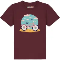 Watabout.kids Shirt 'Fahrrad am Strand' lichtblauw / lichtgeel / pink / bordeaux / zwart / wit