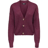 ONLY Gebreid vest 'CAROL' aubergine