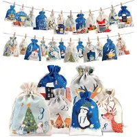 Sonstiges Adventskalender vullen, voor kinderen, bedrukt, blauw, afmetingen: 10 x 14 cm + 13 x 18 cm