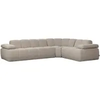 Woood Mojo Hoekbank Rechts - Ribstof - Roest Bruin - 74x310x230