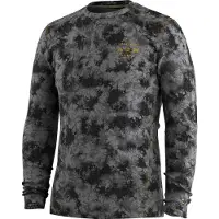 Smartwool - Thermokleding - M Classic Thermal Merino Base Layer Crew Boxed Black Tie Dye/Honey Gold voor Unisex van Wol - Maat L - Grijs
