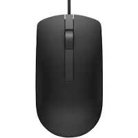 Dell Kit muis, USB, 3 knoppen (Bedraad), Muis, Zwart