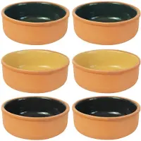 Casativo "TERRACOTTA" TERRINE VAN GEBAKKEN KLEI X6 STUKS, 3 KLEUREN, DIAM. 12CM X H4CM