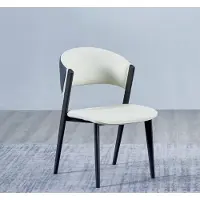 AEA Weißer Esszimmerstuhl Luxus Textil Einsitzer Lederstühle Holzgestell
