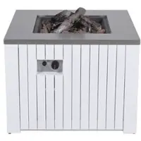 Garden Impressions Cozy Living sfeerhaard Faro mat wit aluminium 80x80 cm