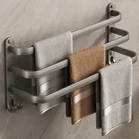 Arhatreya Grijze Wandrek voor Handdoeken - 60cm - Mat - 3 Lagen